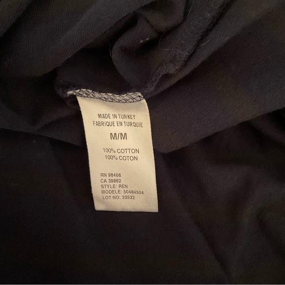 Theory Navy Olive Striped Long Sleeve Tee, Size M - Picture 10 of 11